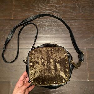 Steve Madden Velvet Crossbody Bag Purse Green Detachable Strap